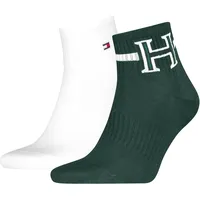 Kurzsocken TOMMY HILFIGER, Herren, Gr. 43-46, deep grün, Obermaterial: 70% Baumwolle, 29% Polyamid, 1% sonstige Fasern, Socken