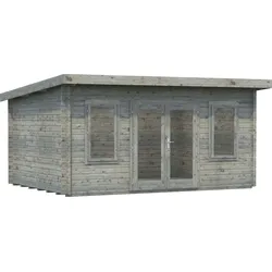 Gartenhaus PALMAKO "Lisa", grau, Fußboden im Gartenhaus, ohne Dacheindeckung, Gartenhäuser, 14,2 m2, mit Fußboden im Gartenhaus