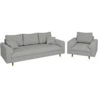 s-style möbel Sitzgarnitur, Hellgrau, Cord-stoff
