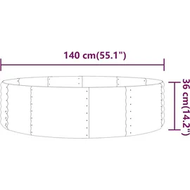vidaXL Hochbeet 140 x 140 x 36 cm Anthrazit