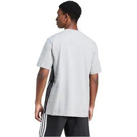 adidas Essentials 3-Streifen Single Jersey Kurzarm-T-Shirt Medium Grey Heather / Black S