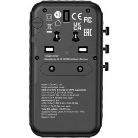 Verbatim UTA-06 GaN-Ladeadapter schwarz, 100 W