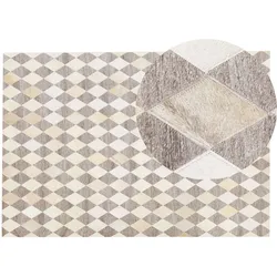 Teppich Kuhfell beige / braun 140 x 200 cm Patchwork Kurzflor SESLICE