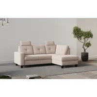 PLACES OF STYLE Ecksofa »Varese«, Kreuznaht in beige beige