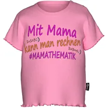 TRIGEMA T-Shirt "TRIGEMA T-Shirt mit lustigem Spruch-Print", Mädchen, Gr. 92, pink (candy), Feinripp, 100% Baumwolle (Bio-Baumwolle kbA), Basic, Rundhals, Shirts T-Shirt