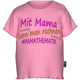 TRIGEMA T-Shirt "TRIGEMA T-Shirt mit lustigem Spruch-Print", Mädchen, Gr. 92, pink (candy), Feinripp, 100% Baumwolle (Bio-Baumwolle kbA), Basic, Rundhals, Shirts T-Shirt