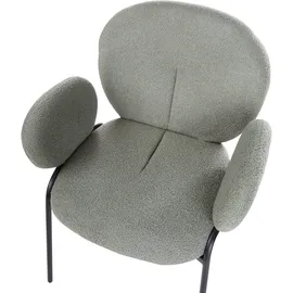 Beliani Esszimmerstuhl 2er Set ELY Bouclé Hellgrün