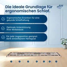AM Qualitätsmatratzen 7-Zonen Lattenrost ergonomisch 180 x 220 cm