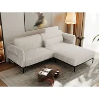 Ecksofa SALENTO L Cord Beige - Beige