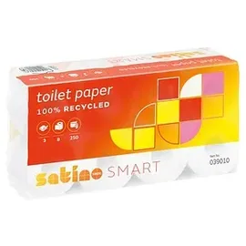 Satino by wepa Toilettenpapier SMART 3-lagig Recyclingpapier, 8 Rollen