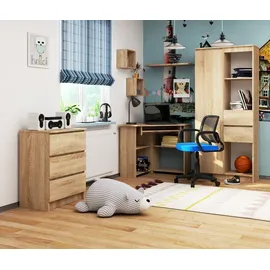 akord furniture factory AKORD TED in der Farbe Sonoma-Eiche und 5 Ablagen B80 x H74 x T80 cm - Hellbraun
