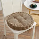 4er Set Stuhlkissen, Sitzkissen 45 * 45cm für Indoor und Outdoor, Bodenkissen, aus 100% Baumwolle Polsterung Steppkissen/Bodenkissen, Festes Bodenkissen,Yogakissen, Haustierbett, Nuanyang-Kaffee