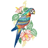 w. reuter & sohn - plauener spitze Fensterbild "Fensterbild "Papagei" farbig", bunt, B:18cm H:33cm, Polyester, W. REUTER & SOHN - PLAUENER SPITZE, Fensterbilder