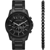 Armani Exchange Herren Analog Quarz Uhr mit Edelstahl Armband AX7153SET