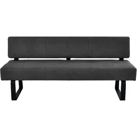 K+W Komfort & Wohnen Polsterbank K+W KOMFORT & WOHNEN "Spider II", schwarz (schwarz 81, schwarz), B:192cm H:88cm T:67cm, Sitzbänke, Polsterbank, Sitzsteppung, bequem durch Sandwichbauweise, Metallkufe in schwarz