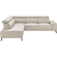 Candy 3C Candy Ecksofa »Greve B/T/H: 249/209/79 cm L-Form«, wahlweise mit motorischem Sitzvorzug, manuelle Kopfteilverstellung weiß