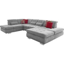 die planbar Wohnlandschaft Polyester U-Form 3-Sitzer Grau