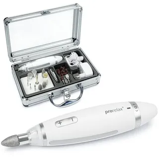 prorelax Elektrische Hautpflegebürste PRORELAX Maniküre- / Pediküre-Set DELUXE mit 15 Aufsätzen weiß