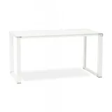 KADIMA DESIGN Schreibtisch Metall Glas | Designer Bürotisch mit Chrom Elementen | Moderner Arbeitstisch mit gehärteter Glasplatte | Geradliniges Design