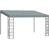 Outsunny Pergola Gartenpavillon 4 x 3 m Überdachung Zelt aus Metall & Polyester in Grau, ideal für Garten & Terrasse   Aosom.de