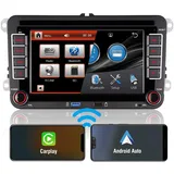 Autoradio Mit Bluetooth für VW Golf 5 Golf 6 Polo Passat Tiguan Touran T5 Radio Bildschirm Kompatibilität mit SWC Android Auto Wireless Carplay Autoradio Carplay Navi DSP AM FM RDS Doppel din Radio