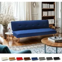 Schlafsofa 2-Sitzer aus Stoff für Wohnzimmer Design Larimar - Blau