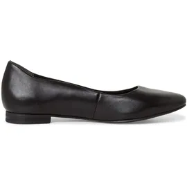 TAMARIS Damen Ballerina Leder flach, schwarz, 37 EU
