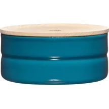 RIESS Vorratsdose mit Eschenholzdeckel Ø13cm 0,5l Blue Emaille