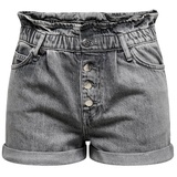 ONLY Damen Jeans Short ONLCUBA LIFE PAPERBAG grau, | 51433153-S N-Gr
