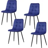 Hti-Living HTI-Living, Stühle, Esszimmerstuhl 4er Set Blau Mesa