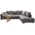luma-home schönes für dein zuhause Wunderschönes Cord Ecksofa mit Schlaffunktion, Wellenunterfederung, gemütliches L-Sofa B298/T202/H84 cm, Longchair Ottomane rechts, Couch mit Cordstoff in Grau, 2 Zierkissen in Beige / 17201