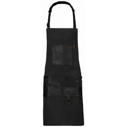 Latzschürze Canvas vier Taschen, schwarz : 100% Baumwolle 16oz. : schwarz