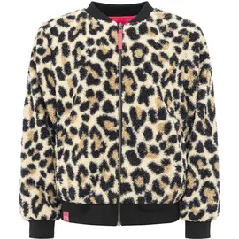 Zwillingsherz "Classic Leo", Damen, Gr. XL, beige, Bouclé, Obermaterial: 100% Polyester, gemustert, mehrfarbig, taillenbedeckt, ohne Ausschnitt, Rippbündchen, Jacken Bomberjacke, stylisch,kuschelig, Rippbündchen
