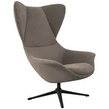 FLEXLUX Ohrensessel »Stilo Relaxsessel, TV-Sessel«, Solitär, Stil-Ikone, drehbar, Fuß schwarz braun