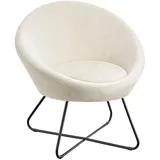 Tectake tectake® Cocktailsessel, gepolstert, mit Bouclé- oder Samtbezug, pulverbeschichtetes Stahlgestell, 83 x 73 x 82 cm