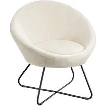 Tectake tectake® Cocktailsessel, gepolstert, mit Bouclé- oder Samtbezug, pulverbeschichtetes Stahlgestell, 83 x 73 x 82 cm