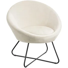 Tectake tectake® Cocktailsessel, gepolstert, mit Bouclé- oder Samtbezug, pulverbeschichtetes Stahlgestell, 83 x 73 x 82 cm
