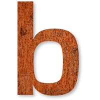 Keilbach 08002b, Hausnummer iron.number.240, korrodierter wetterfester Stahl, Typografie Eurostile, Höhe 240 mm, Buchstabe b, Grau