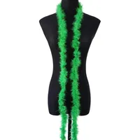 1 x 2m Federboa Truthahnfedern Boa,Flauschige Plüsch-Feder Boa Federstola Federschal Federgirlande für Weihnachtsbaum Hochzeit Basteln Burlesque Karneval Party 20er Jahre Kostüm Deko,ca. 10g Grün