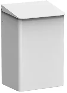MediQo-line Mülleimer Aluminium weiß 15 Liter mit Deckel für Wandmontage geeignet, 4-Punktbefestigung