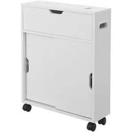 [en.casa] Badezimmerschrank Kempele Nischenschrank 67x52x17 cm Weiß