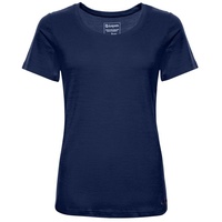 Kaipara - Merino Sportswear Rundhalsshirt Merino Shirt Damen Kurzarm Regularfit 150 (1-tlg) aus reiner Merinowolle Made in Germany blau M