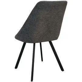 byLIVING Esszimmerstuhl Jasper 2-er Set, Webstoff anthrazit, Gestell schwarz