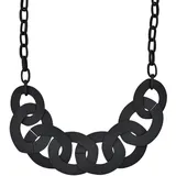 Steuer Modeschmuck Collierkette Metallcollier schwarz matt