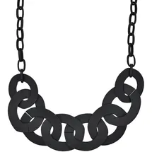 Steuer Modeschmuck Collierkette Metallcollier schwarz matt