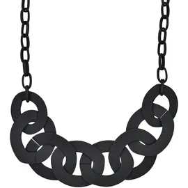 Steuer Modeschmuck Collierkette Metallcollier schwarz matt