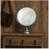 Hti-Living Runder Standspiegel im rustikalen Silber-Look Vintage Tischspiegel