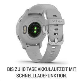 Garmin Venu 2S 40 mm Silikonarmband hellgrau/silber