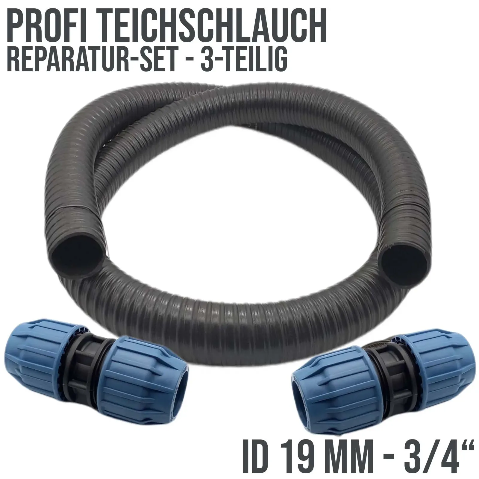 Schlauch Reparatur Set Teichschlauch Profi schwer PE Verlängerung 19 mm (3/4) -..."