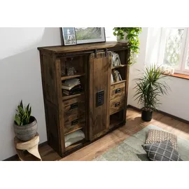 Massivmoebel24 Highboard 142 x 147 x 45 cm Braun
